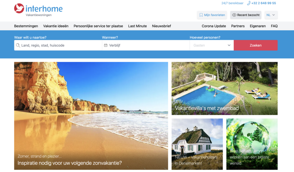 Interhome vakantiewoning verhuren online home pagina