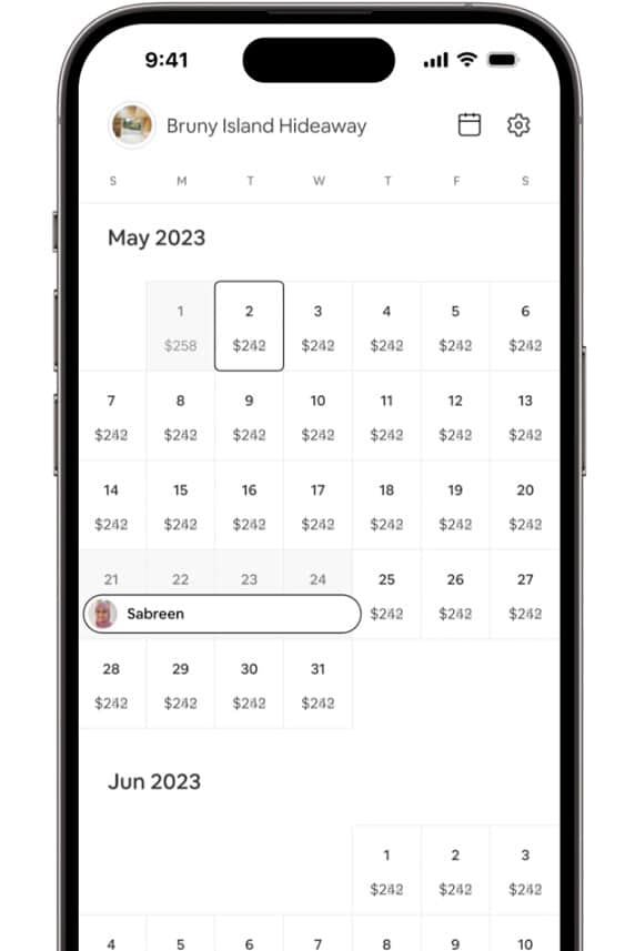 datums selecteren en weergeven in de airbnb app