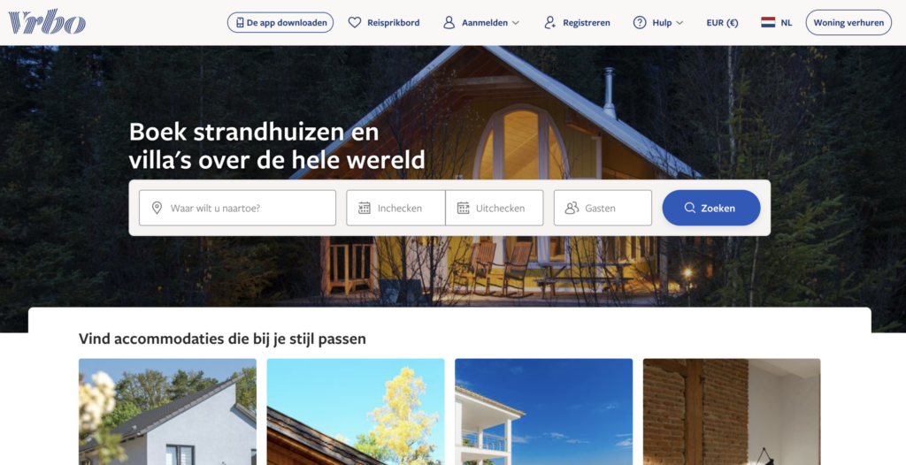 vrbo screenshot home pagina